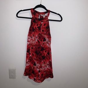 Open back floral tank top